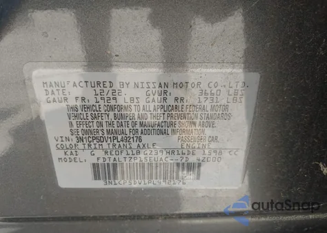 2023 Nissan Kicks Sr Xtronic Cvt из США, поврежденный, VIN 3N1CP5DV1PL492176